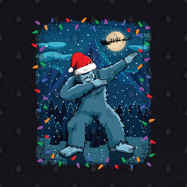 Christmas Dabbing Yeti Dab Bigfoot Santa Claus by RadStar